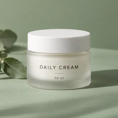 Face cream jar with a label reading 50 ml