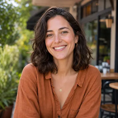 AI-edited portrait with naturally opened eyes